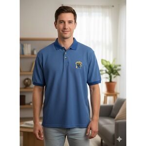 The Edge Pro Mens‎ XL Blue Geo Print Polo Shirt Short Sleeve Kentucky Wildcats